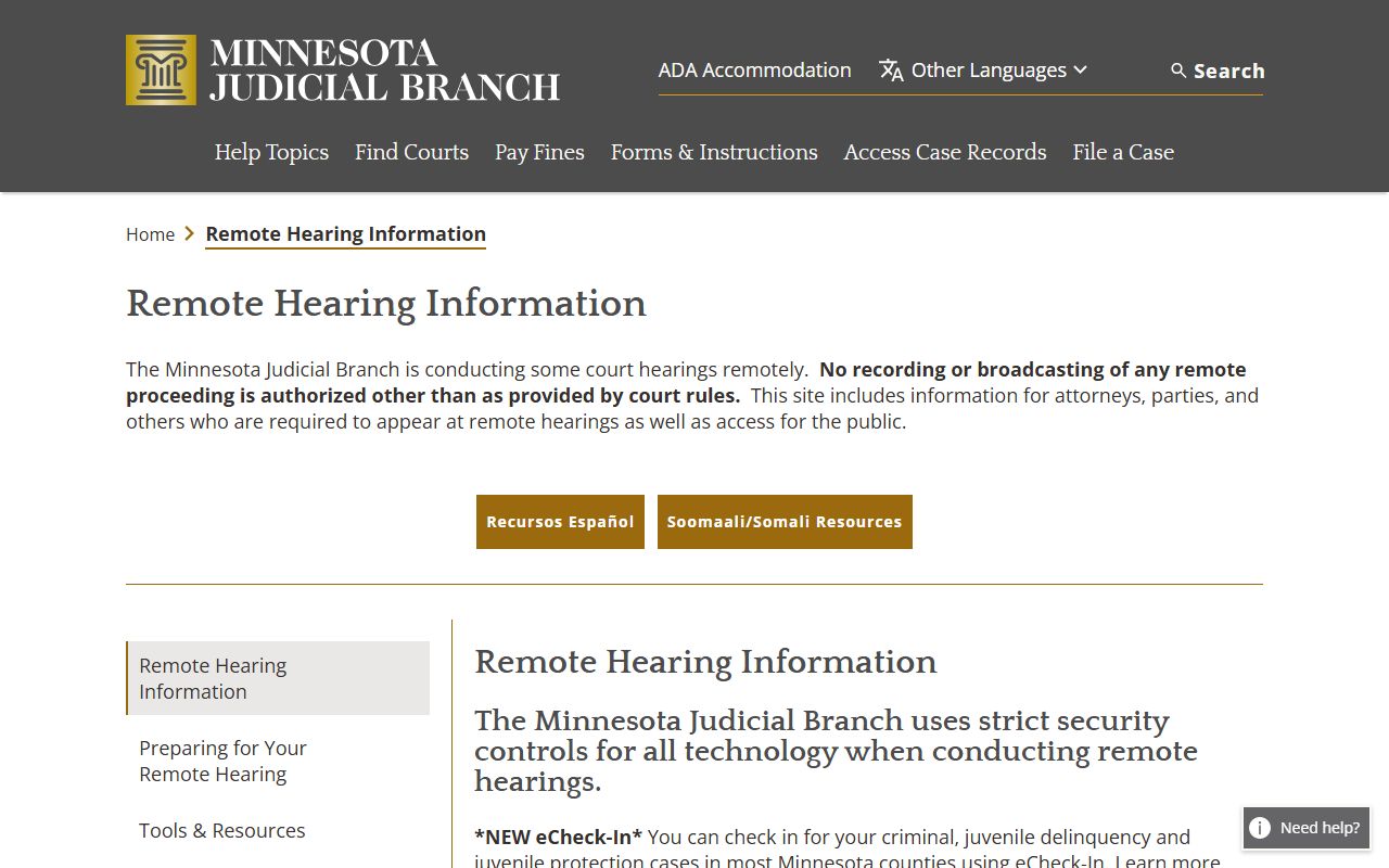 Lake County court dockets remote hearing instructions