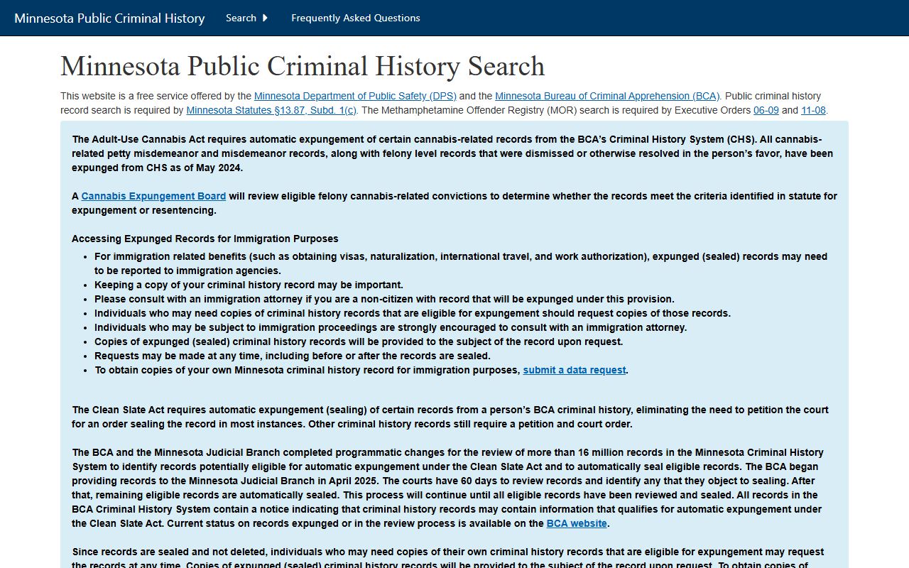 Lake County criminal court records BCA public criminal history search