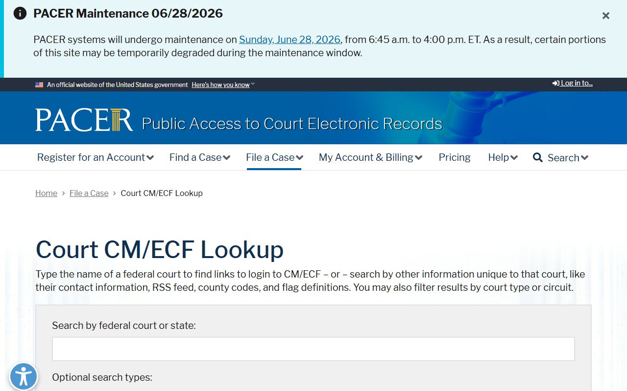 Lake County court records PACER CM ECF lookup source
