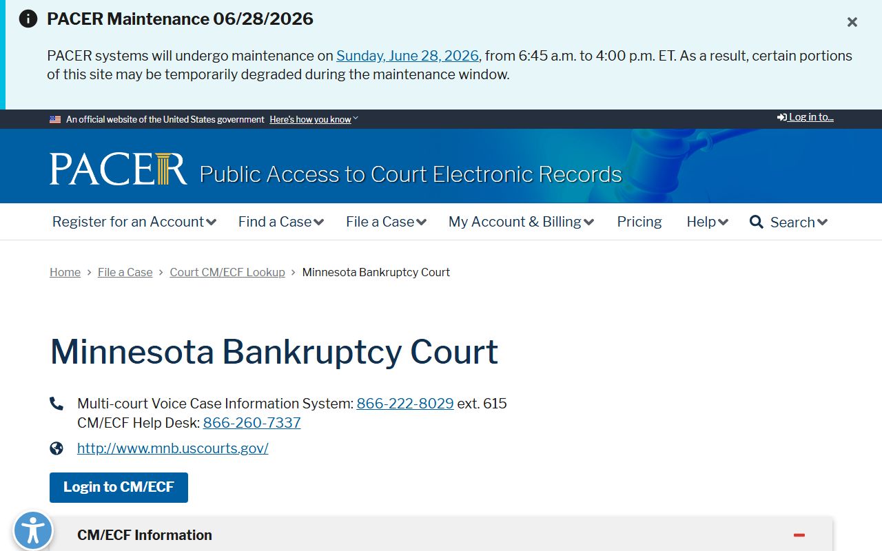 Lake County court records PACER Minnesota bankruptcy source