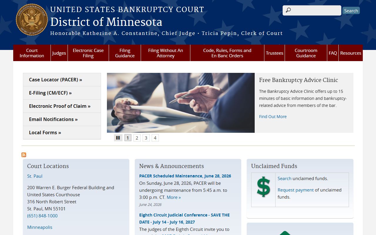 Lake County court records Minnesota bankruptcy court source