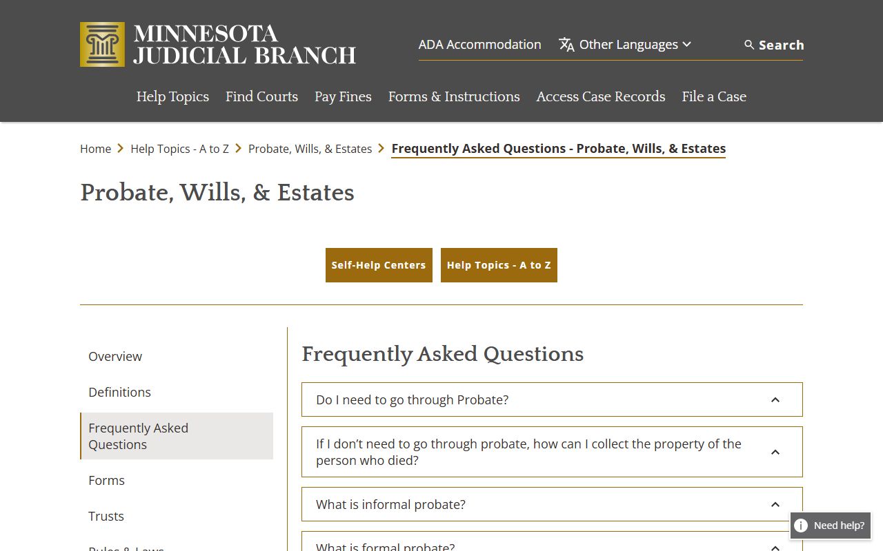 Lake County probate records Minnesota probate FAQ